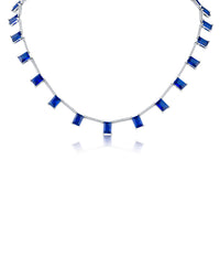 Blue Sapphire CZ Collar Necklace