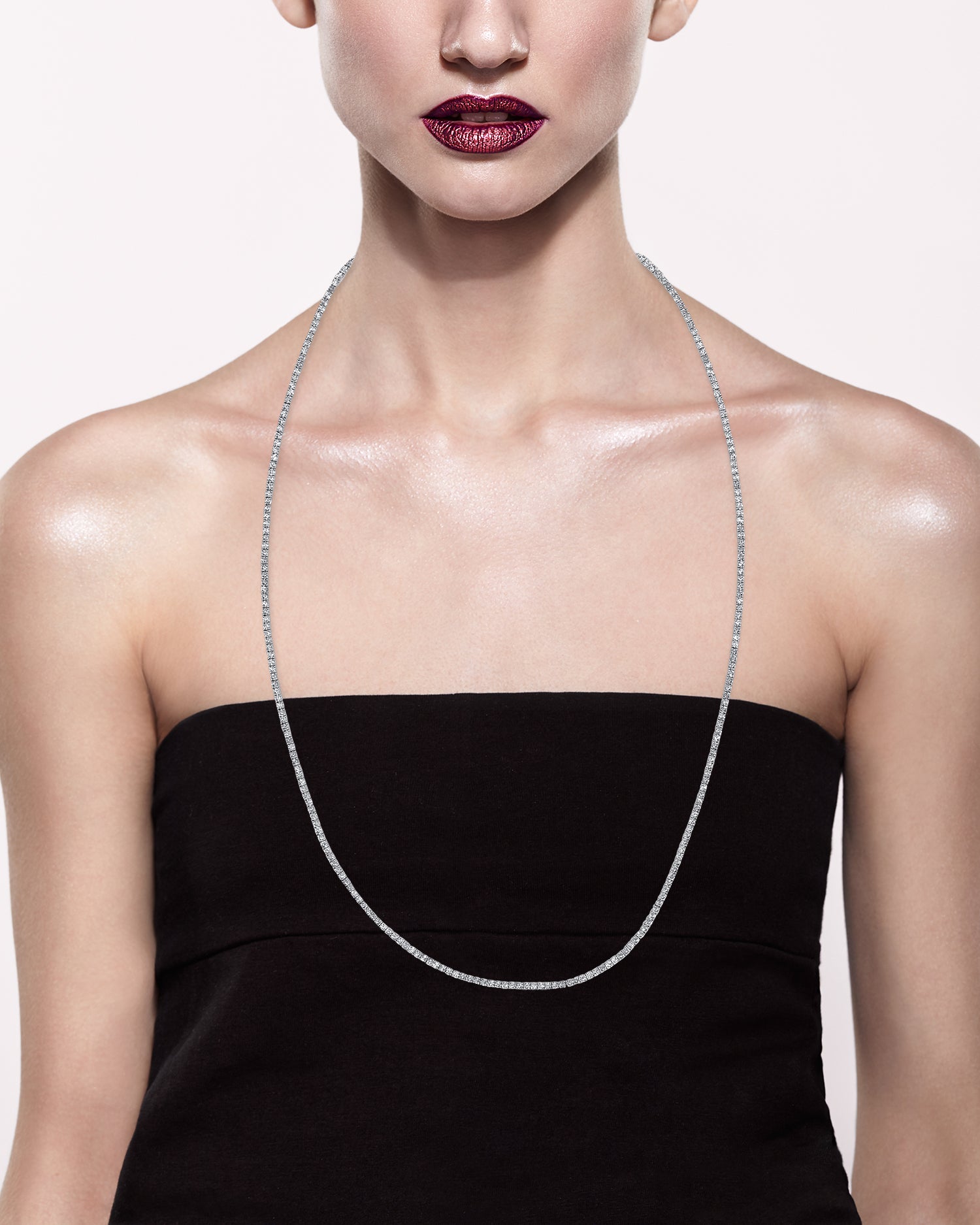 Long CZ Tennis Necklace CZ by Kenneth Jay Lane