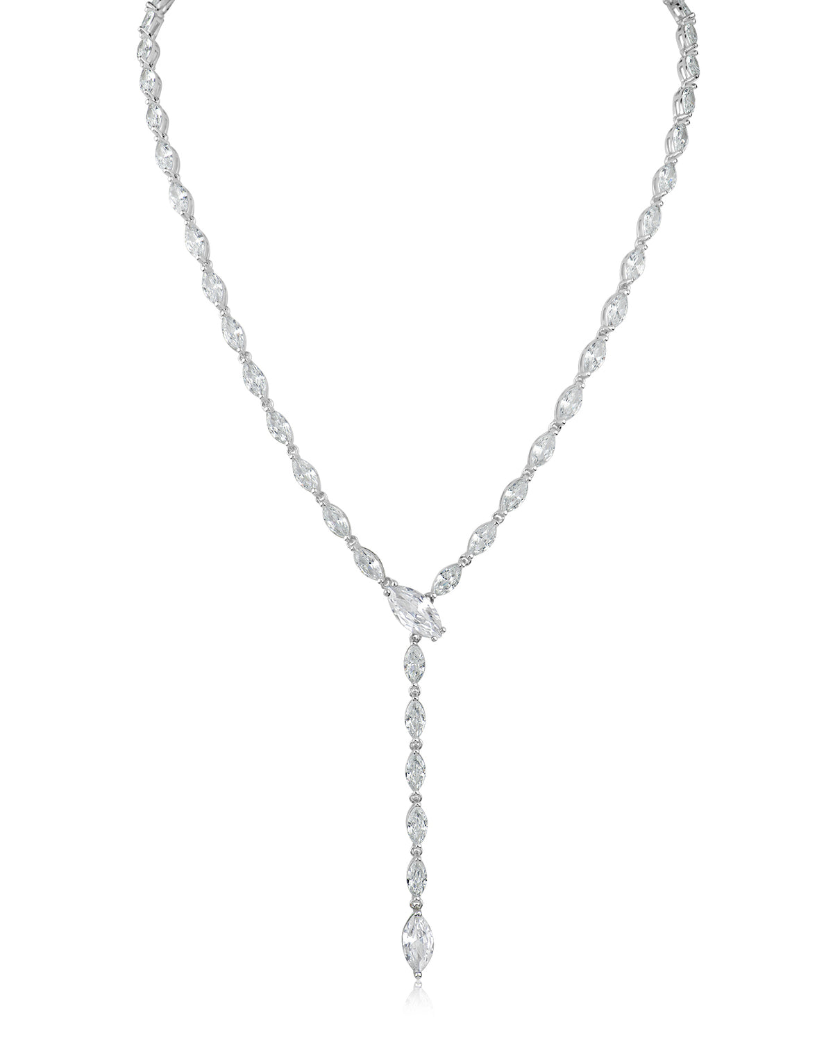 Marquise CZ Lariat Necklace