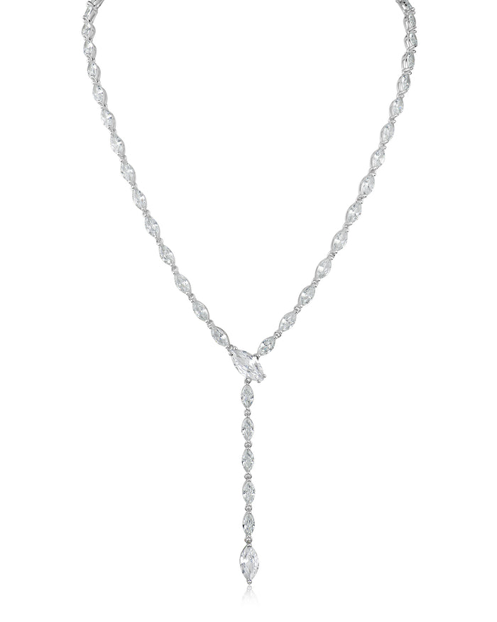 Marquise CZ Lariat Necklace