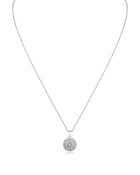 Round CZ with Halo Pendant