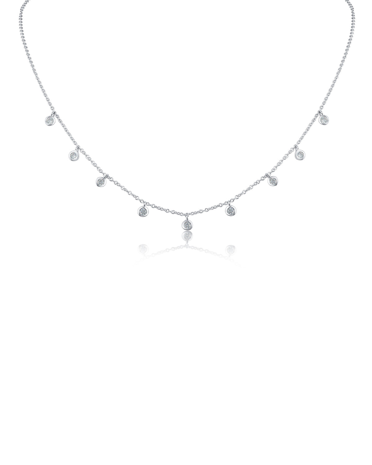 Round CZ Dangle Necklace