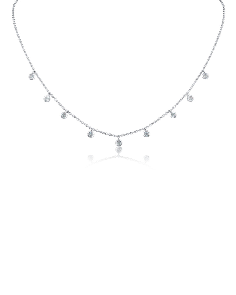 Round CZ Dangle Necklace