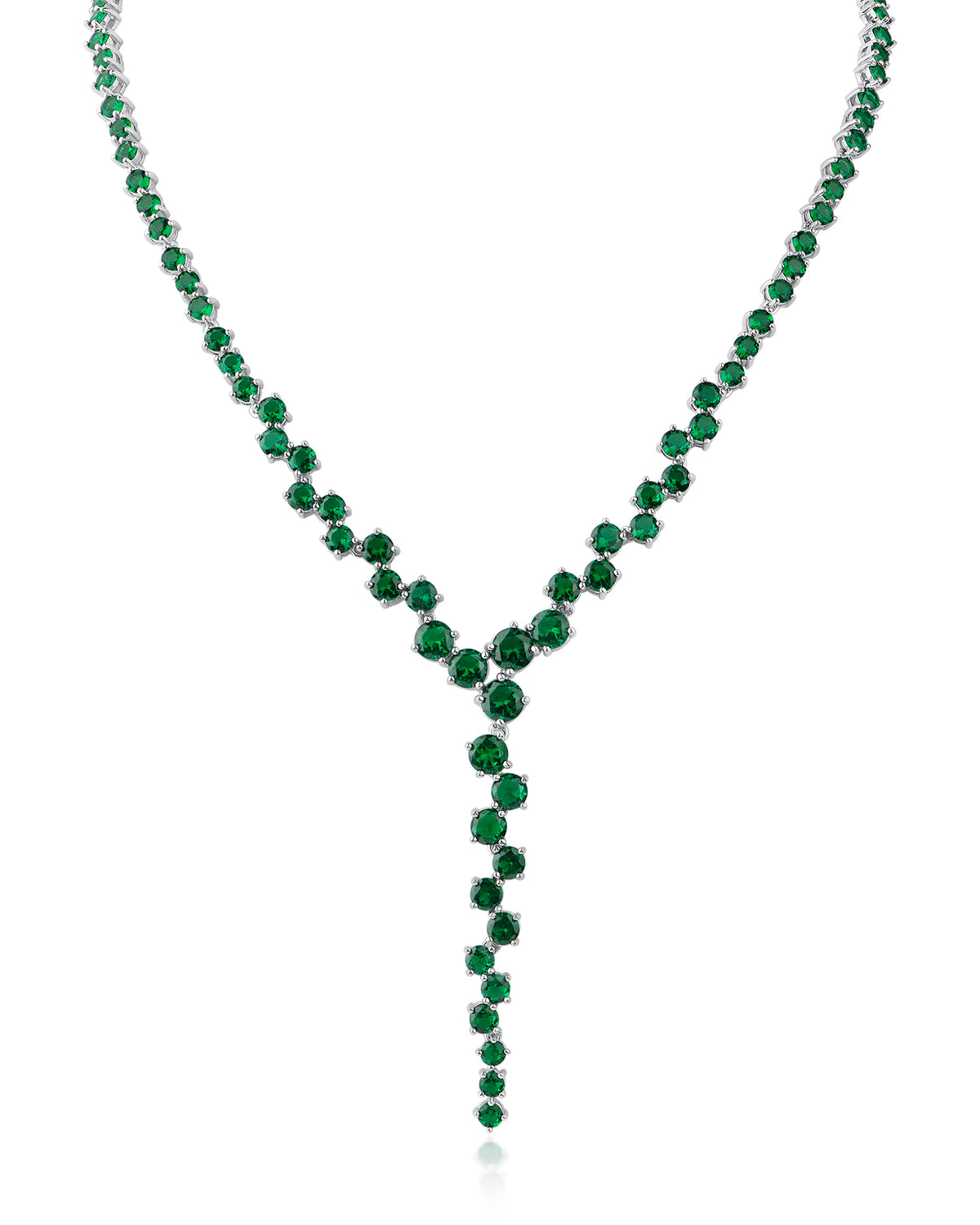 Emerald Cascade Y Necklace