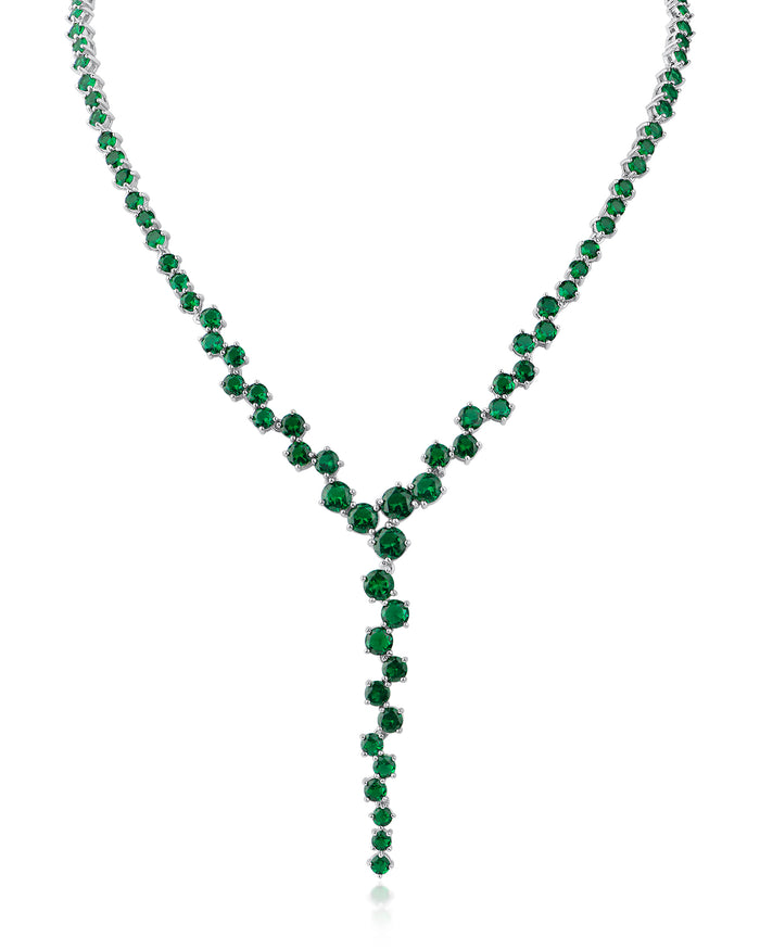 Emerald Cascade Y Necklace