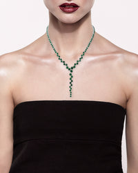 Emerald Cascade Y Necklace