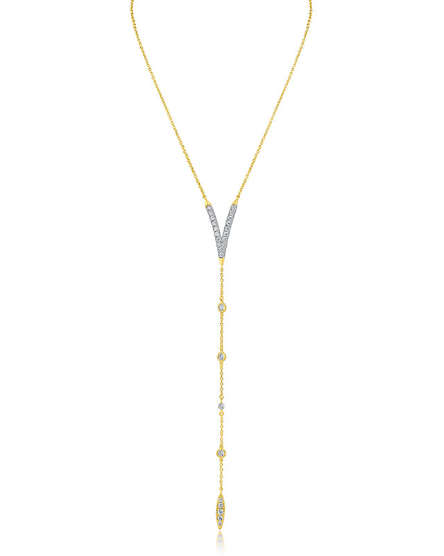 Pave and Chain Y-Necklace