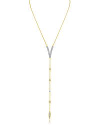 Pave and Chain Y-Necklace