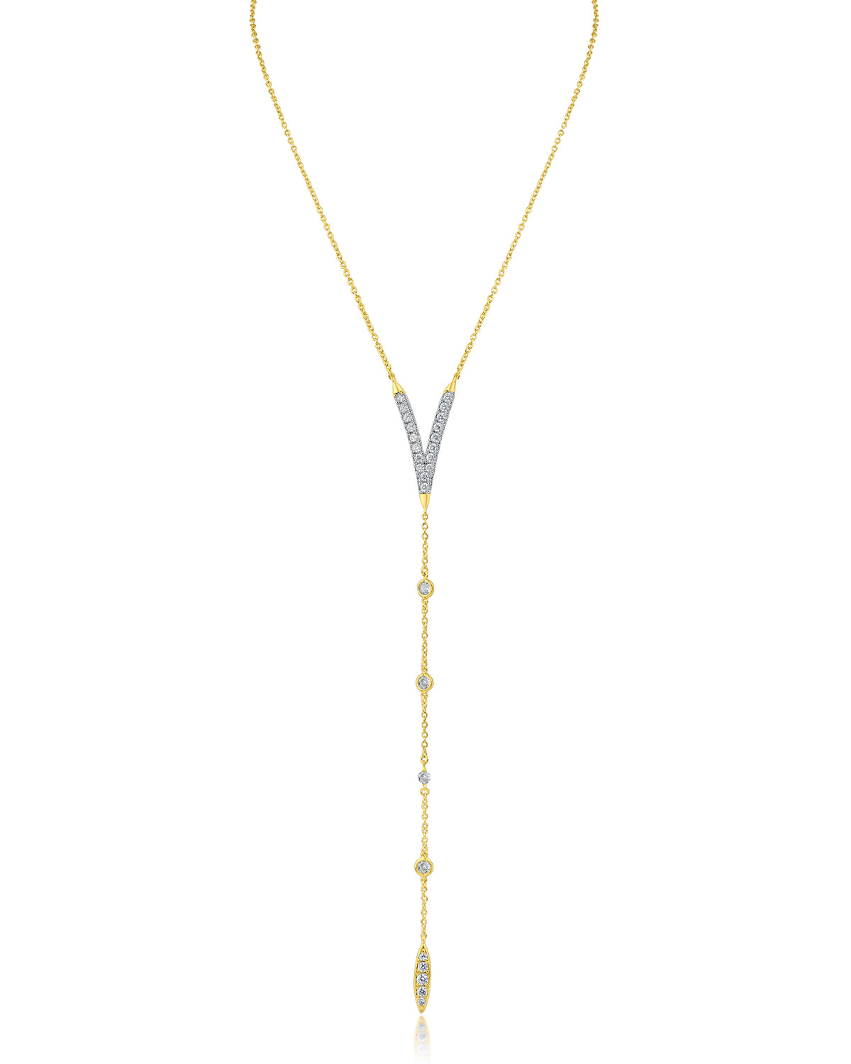 Pave and Chain Y-Necklace