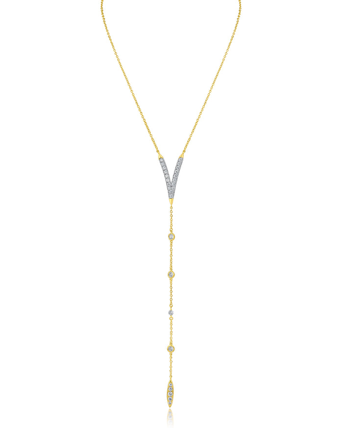 Pave and Chain Y-Necklace