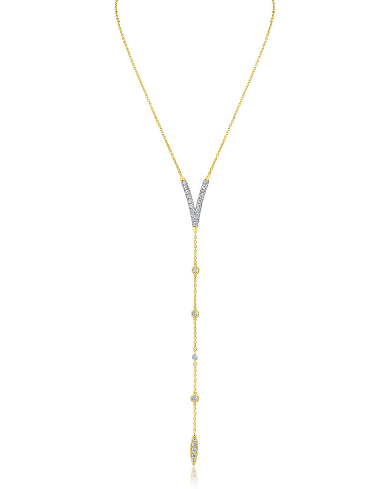 Pave and Chain Y-Necklace