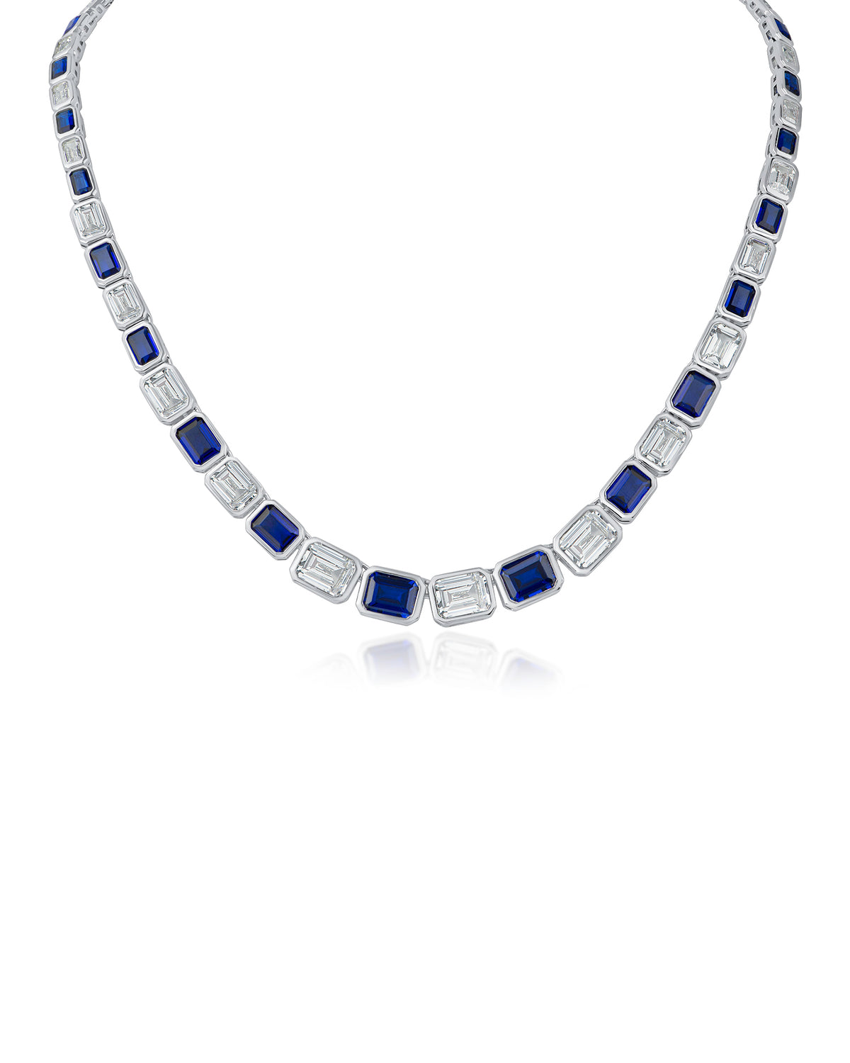 Emerald Bezel Set Collar Necklace