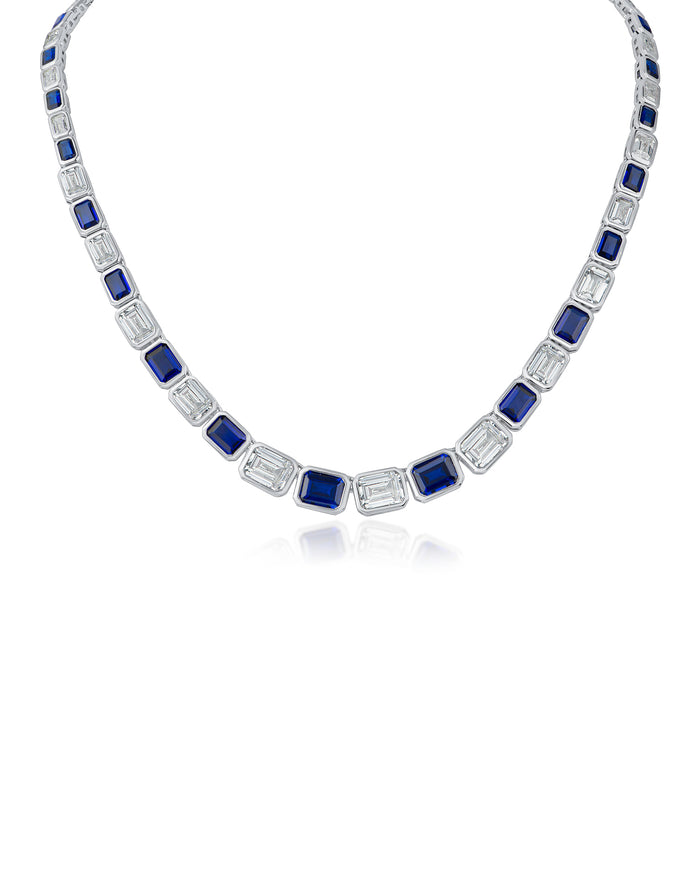 Emerald Bezel Set Collar Necklace