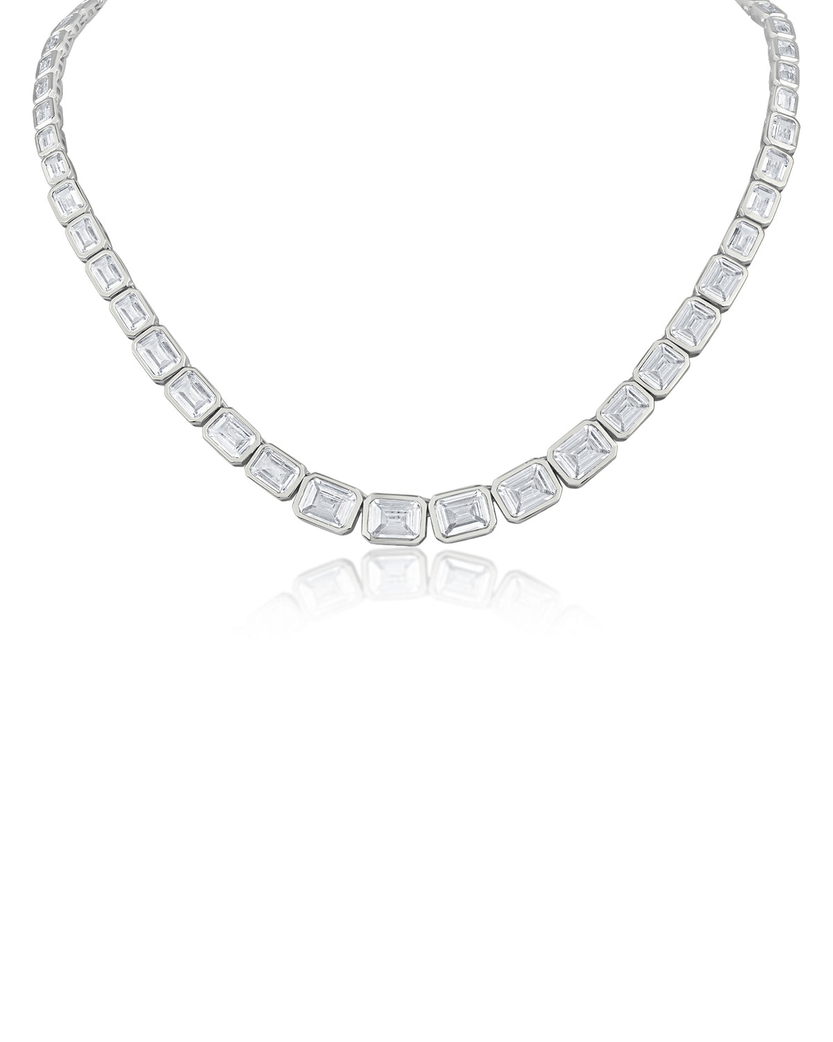 Emerald Bezel Set Collar Necklace