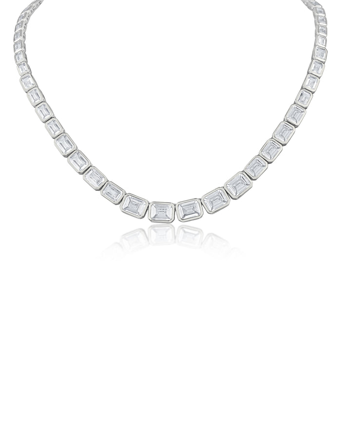 Emerald Bezel Set Collar Necklace