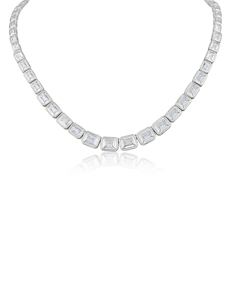 Emerald Bezel Set Collar Necklace