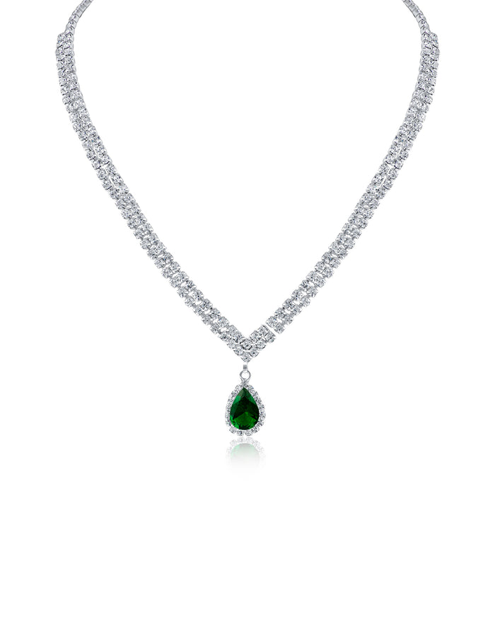 Pear CZ Drop Necklace