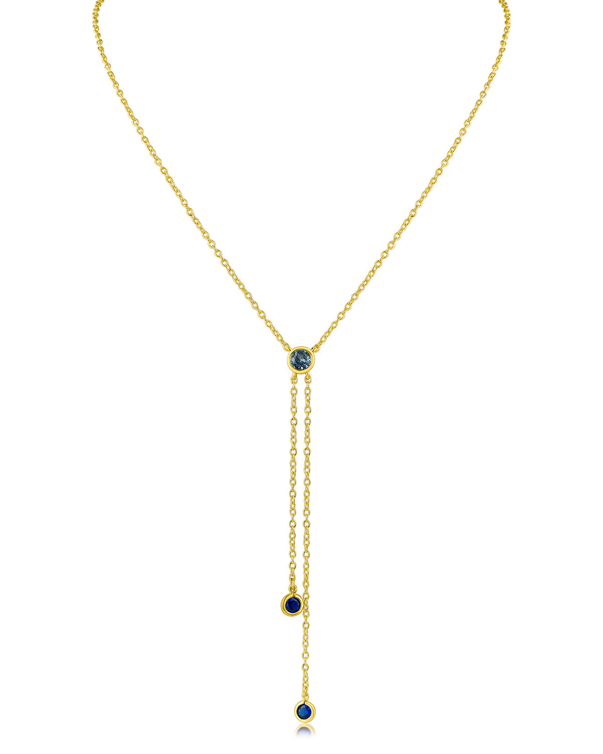 Round Bezel Lariat Necklace