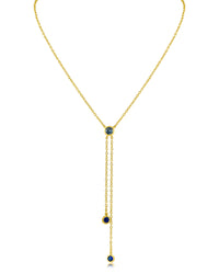 Round Bezel Lariat Necklace