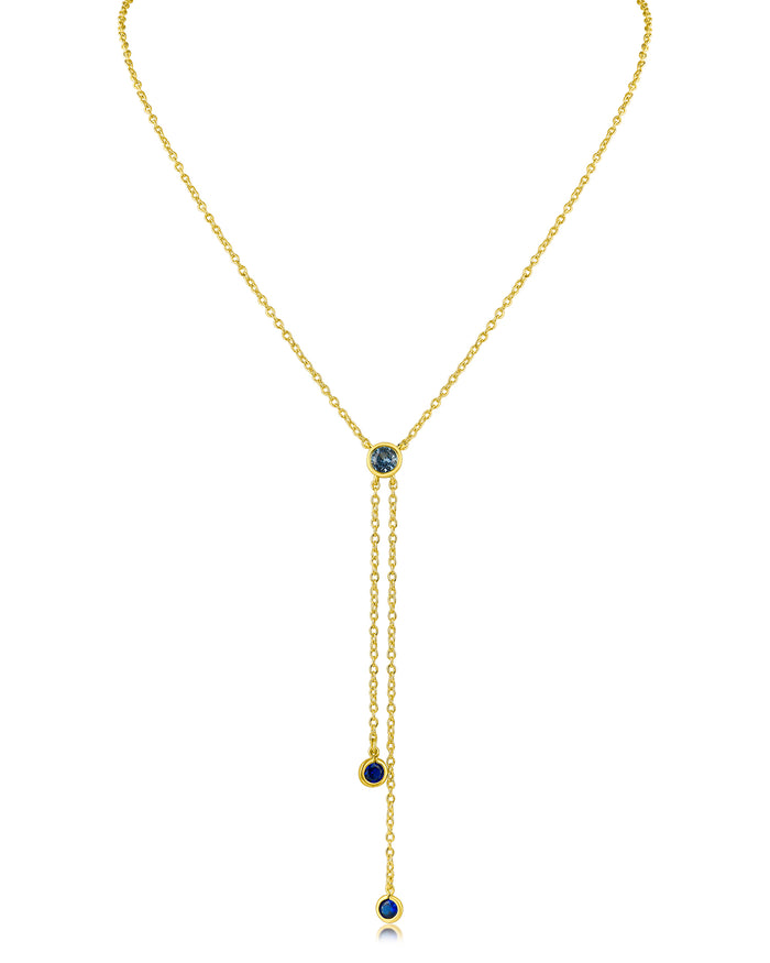 Round Bezel Lariat Necklace