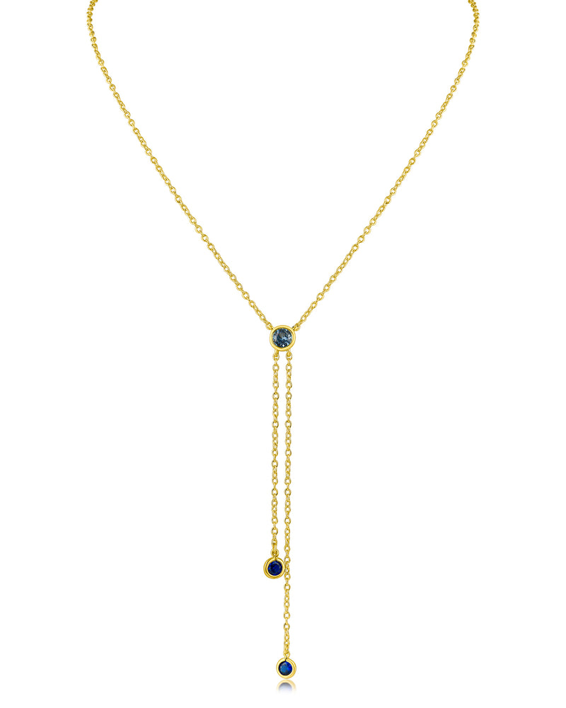 Round Bezel Lariat Necklace