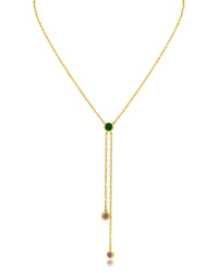 Round Bezel Lariat Necklace
