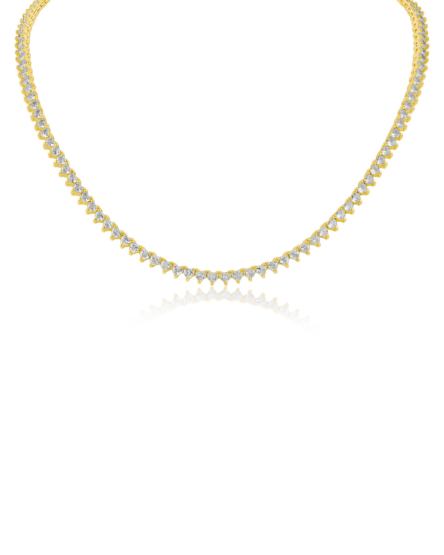 Heart CZ Tennis Necklace