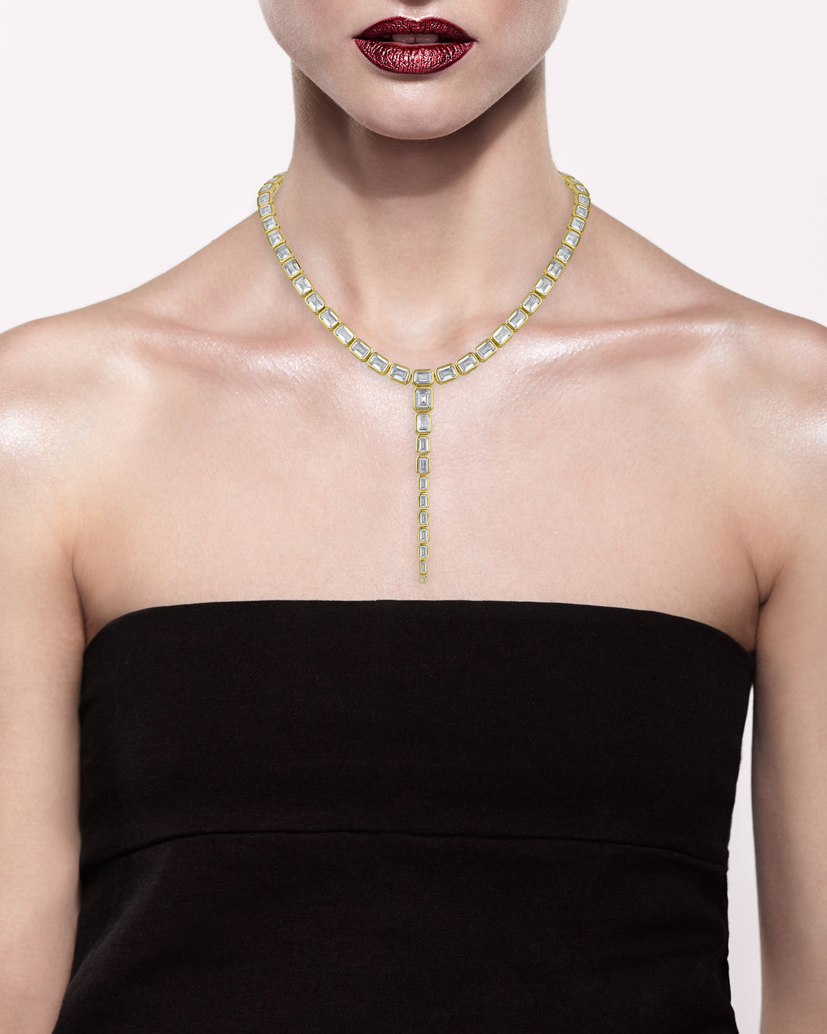 Emerald Bezel Y-Necklace