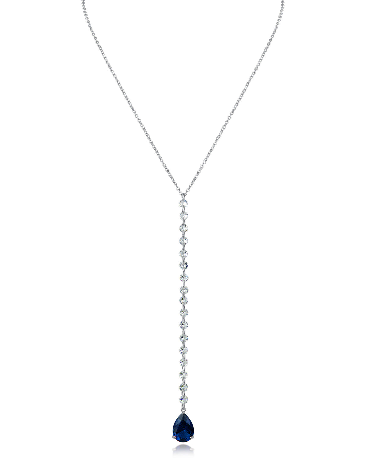 Round and Pear CZ Y-Necklace
