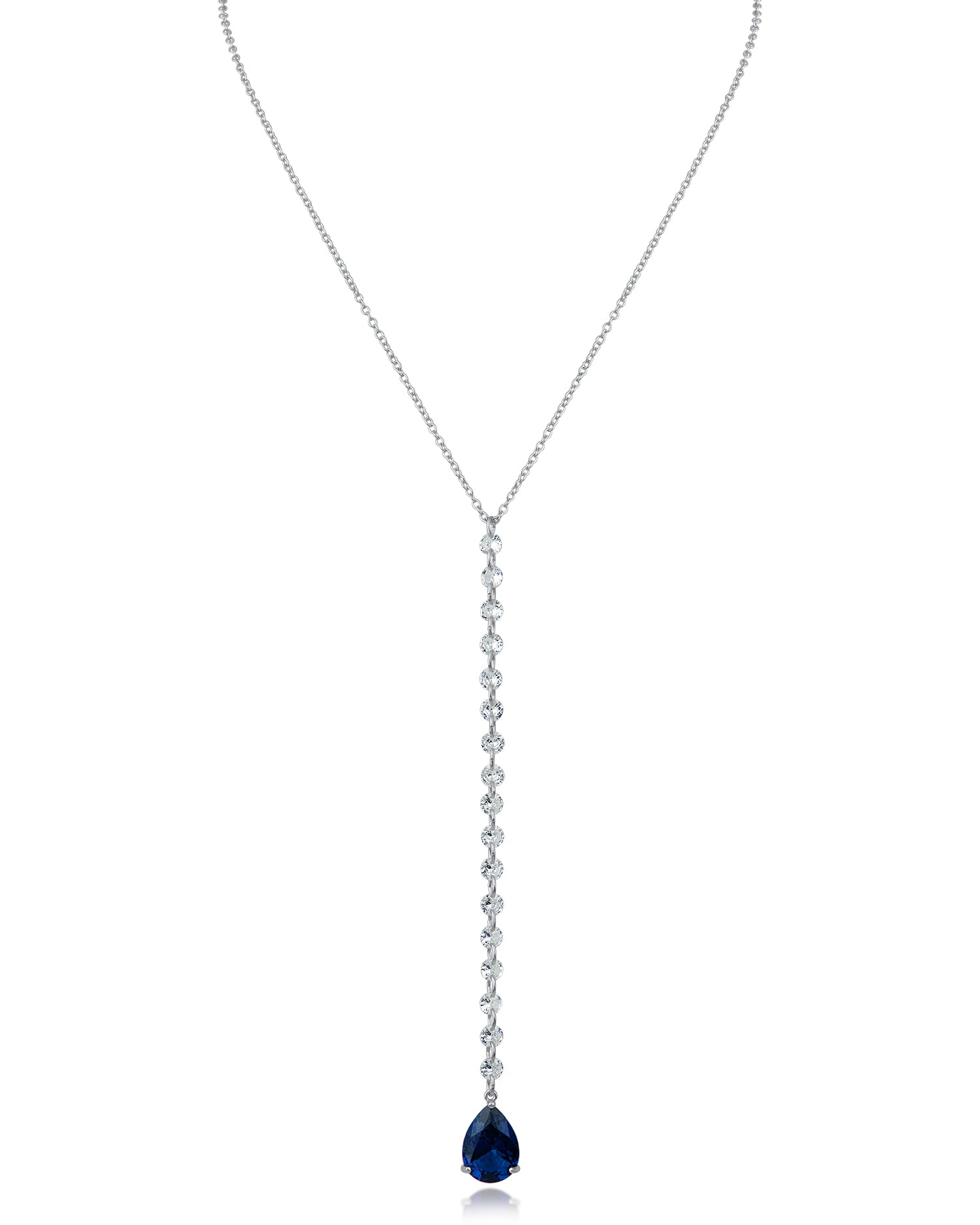 Round and Pear CZ Y-Necklace