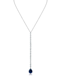 Round and Pear CZ Y-Necklace