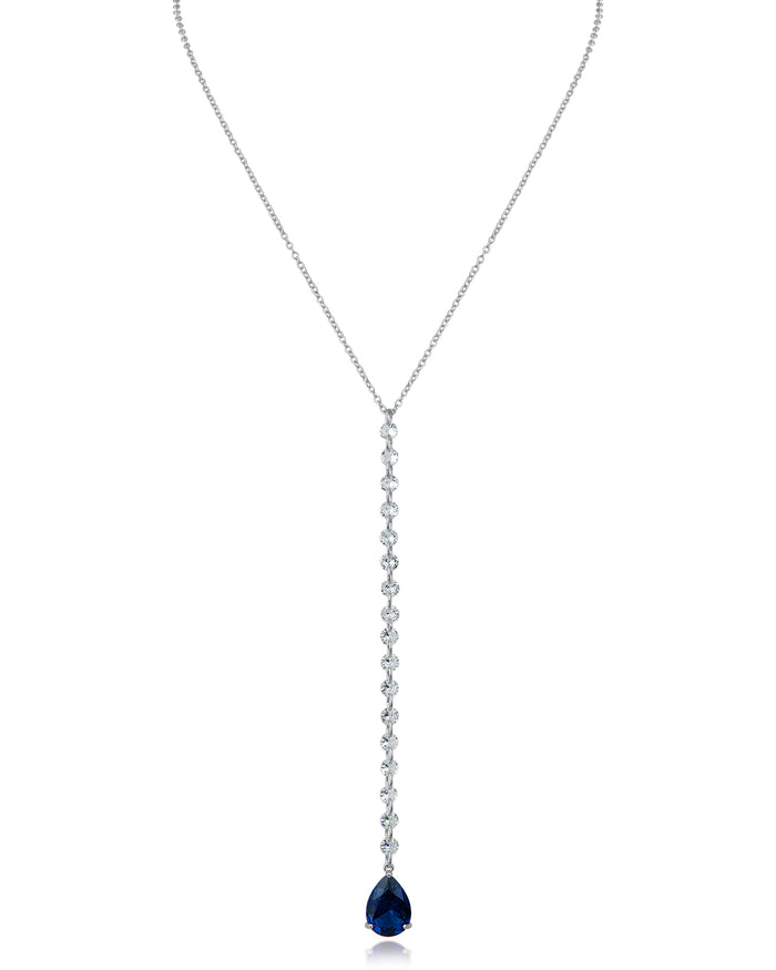 Round and Pear CZ Y-Necklace