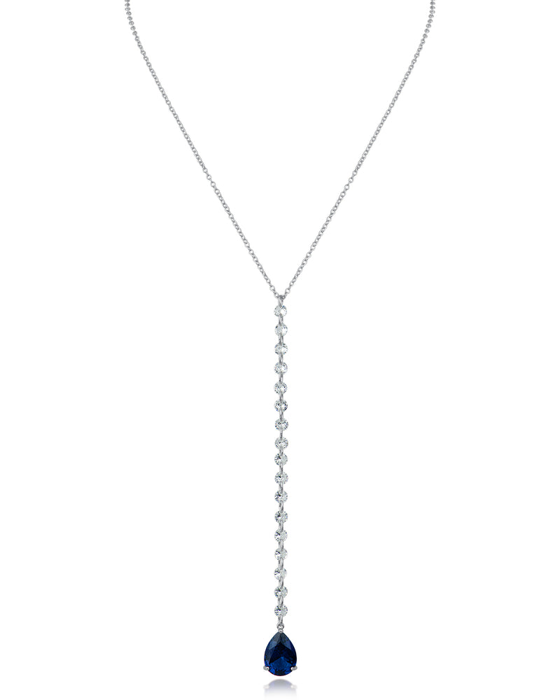 Round and Pear CZ Y-Necklace