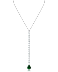 Round and Pear CZ Y-Necklace