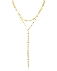 Pave Bar Y-Necklace