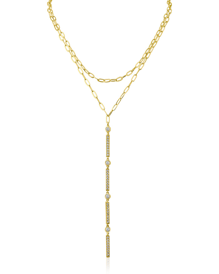 Pave Bar Y-Necklace