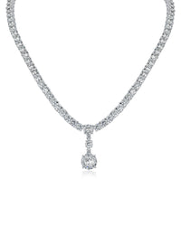 Round CZ Drop Necklace