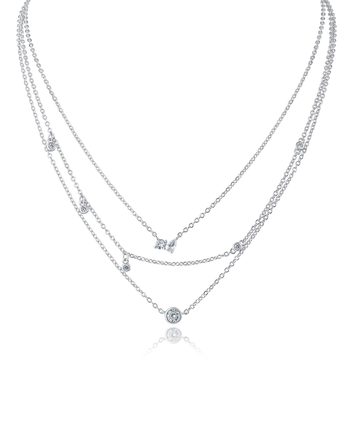 Triple Layered CZ Necklace