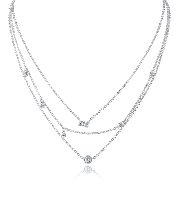 Triple Layered CZ Necklace