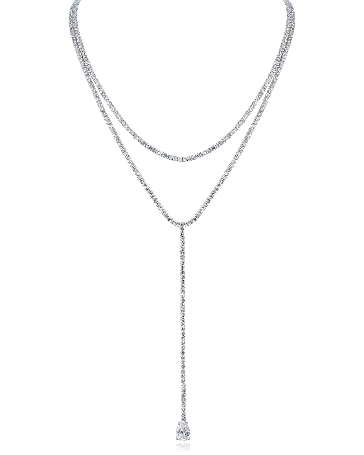 Round CZ Double Layered Y-Necklace – CZ by Kenneth Jay Lane