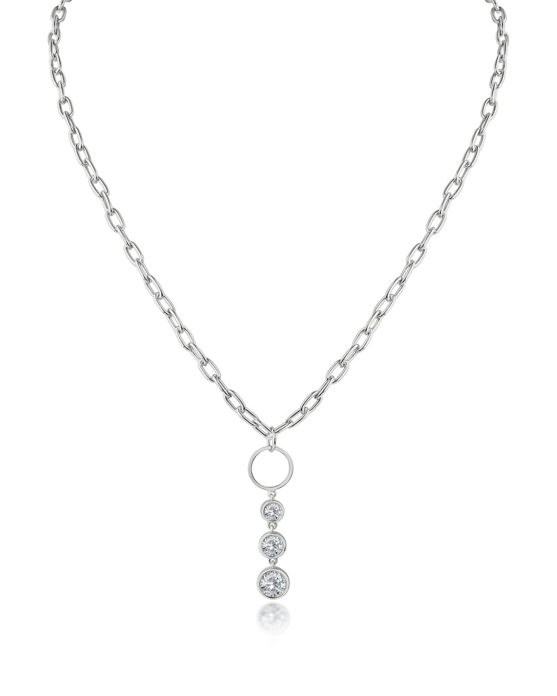 Graduated CZ Pendant Necklace