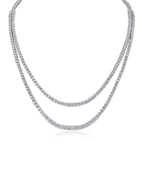 Round CZ Double Layered Necklace
