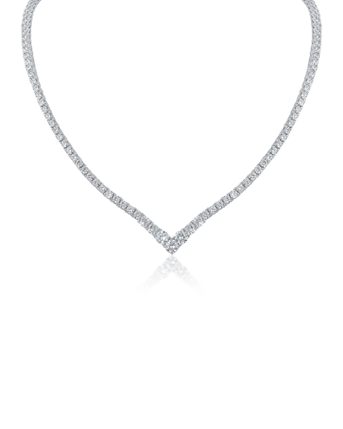 V Front Tennis Necklace