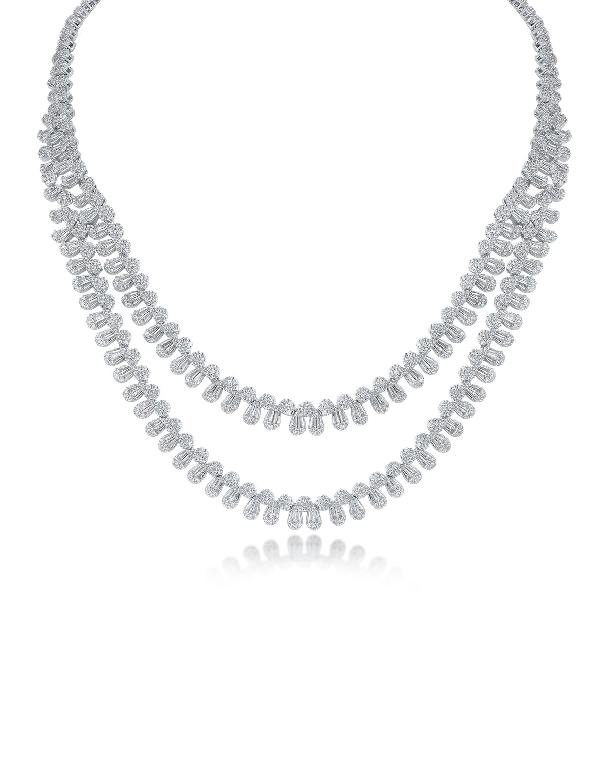 Double Row CZ Riviera Necklace