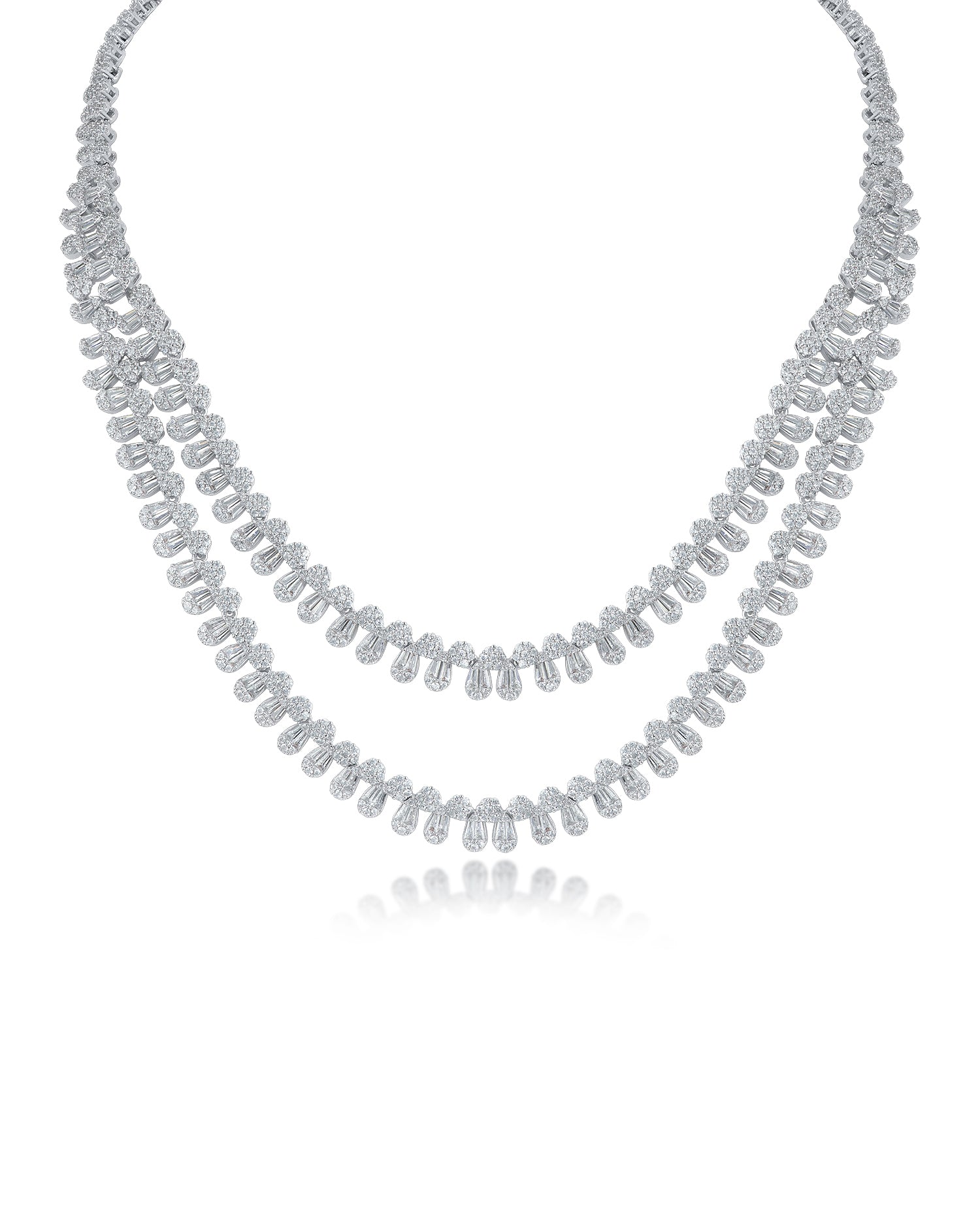 Double Row CZ Riviera Necklace