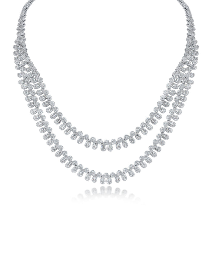 Double Row CZ Riviera Necklace