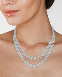 Double Row CZ Riviera Necklace