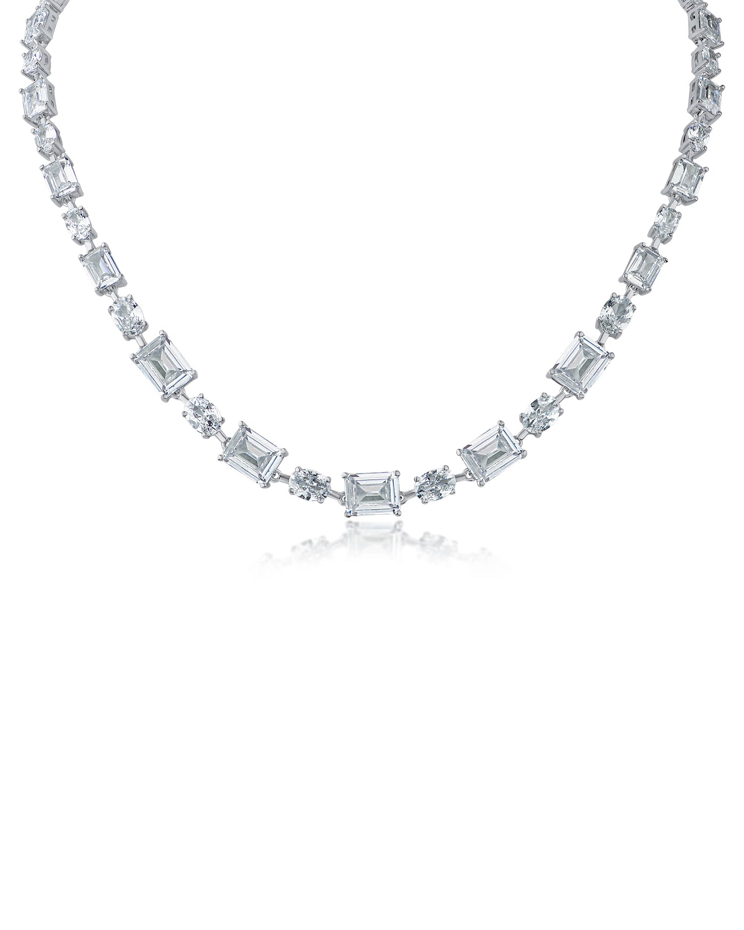 Oval and Emerald CZ Necklace