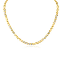 Gold Plated and CZ Station Tennis Necklace