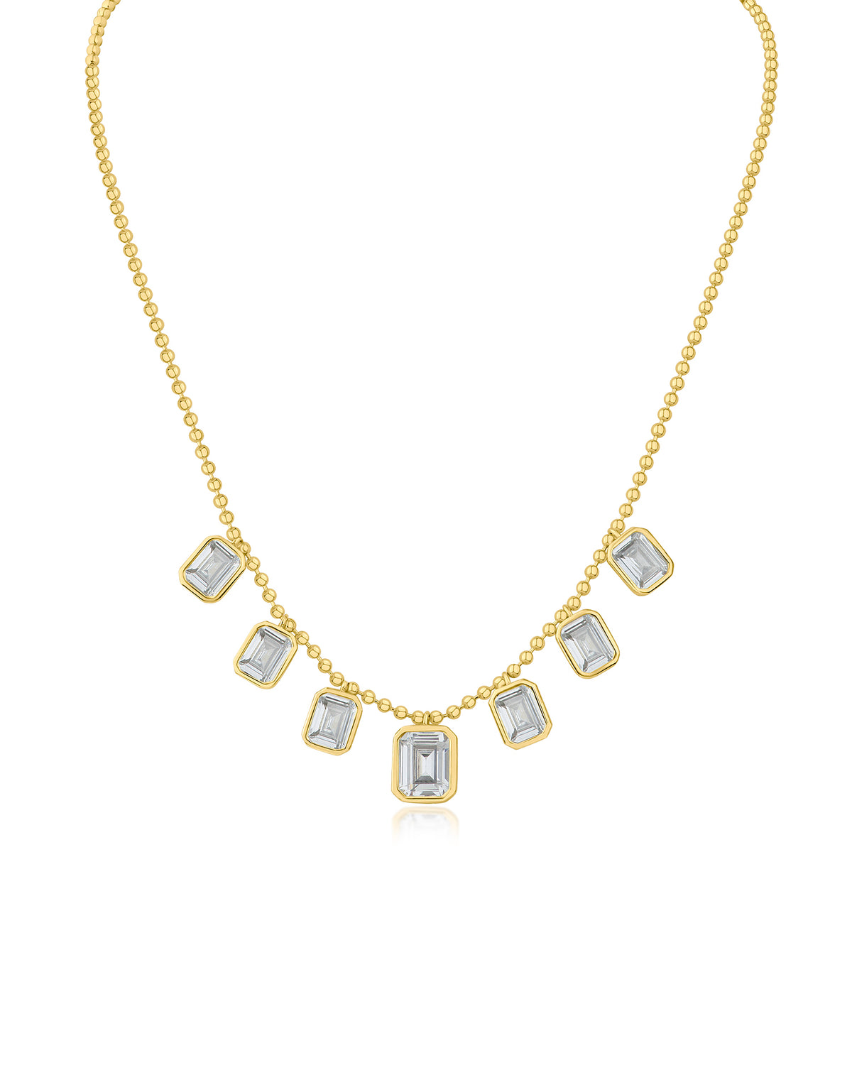Emerald Bezel set Necklace